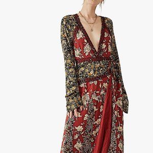 Free People Tilda floral print maxi wrap dress in multi | Never Worn!